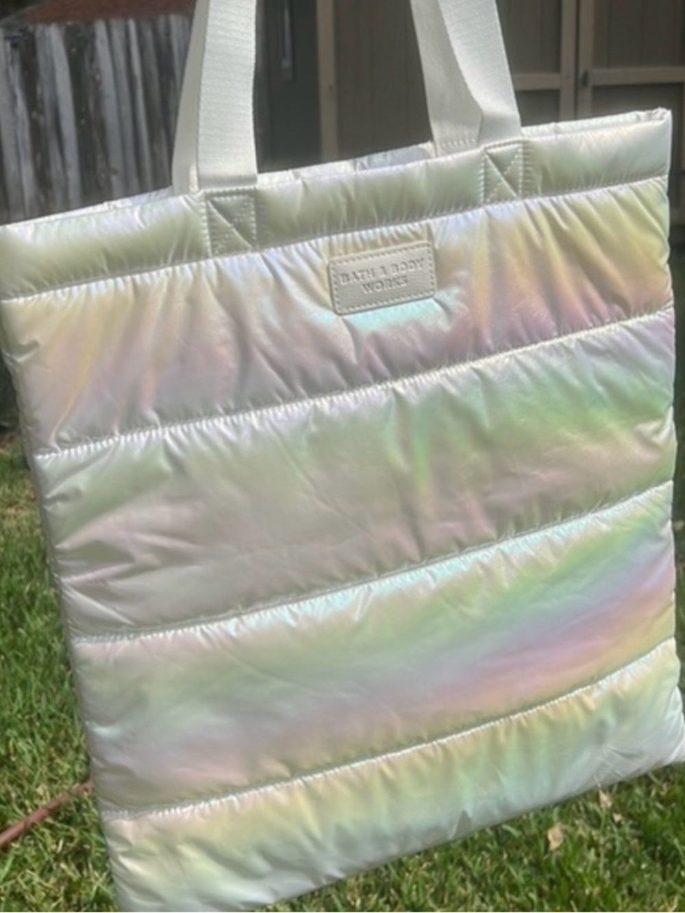 New ▶️ Bath & Body Works ◀️ Iridescent Puffer Tote Bag